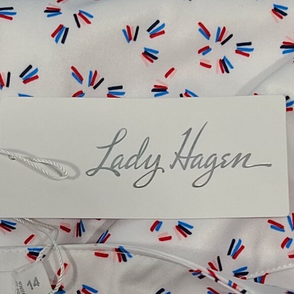 Lady Hagen Americana 17" Wrap Skort Sparklers White Women's Size 14 NWT WGH17439 - Picture 8 of 12